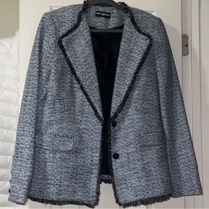 Karl Lagerfeld TWEED FRINGE BOUCLE BLAZER